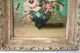 Broggi Artist Signed Antique Oil On Board Painting Flowers In Vase Ornate Frame Art Nouveau photo 4