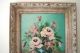 Broggi Artist Signed Antique Oil On Board Painting Flowers In Vase Ornate Frame Art Nouveau photo 5