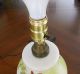 Antique Or Vintage Handpainted Floral Milk Glass Cast Iron Base Parlor Lamp Lamps photo 3