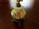 Antique Or Vintage Handpainted Floral Milk Glass Cast Iron Base Parlor Lamp Lamps photo 6
