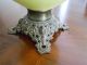 Antique Or Vintage Handpainted Floral Milk Glass Cast Iron Base Parlor Lamp Lamps photo 7
