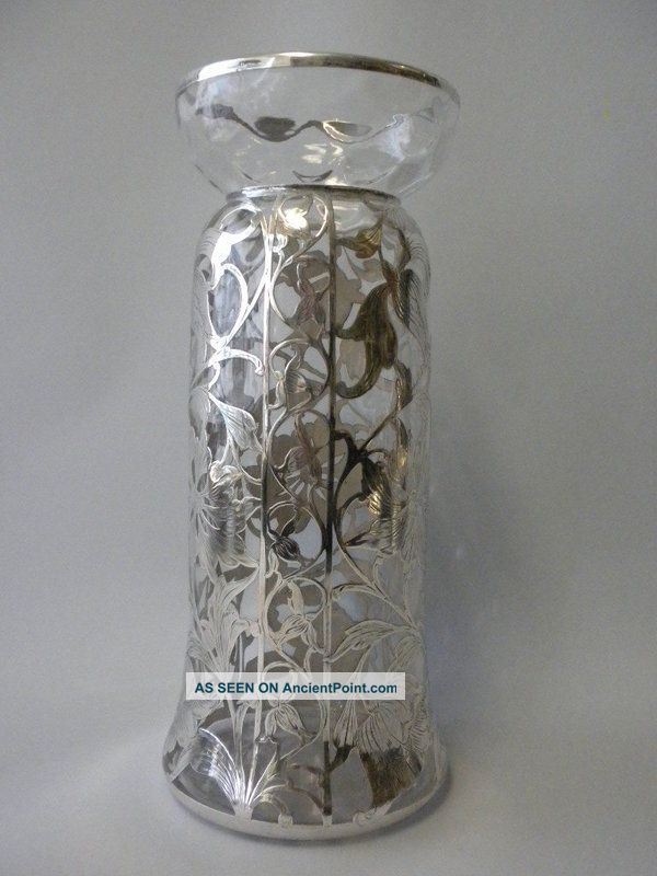 American Sterling Silver Overlay Vase Art Nouveau Liberty Jugendstil C 1905 Vases & Urns photo