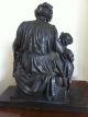 Antique Bronze Sculpture Anna Carrier Of Classical Woman & Children Signed Art Nouveau photo 3