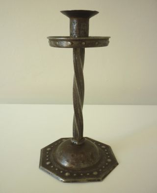 Goberg Jugendstil Signed Iron Candlestick (liberty Arts & Crafts Era) photo
