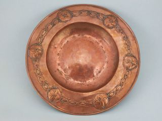Arts & Crafts Copper Celtic Knot Dish Charger Scottish? Art Nouveau Liberty photo