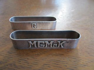 Two Sterling Silver Signed Kalo - Arts & Crafts Napkin Ring Holders Nr photo