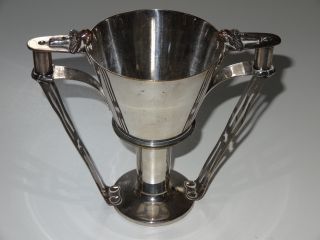 Silver Plate Arts And Crafts Chalice Cup With Bird Handles By E.  Biuieron photo