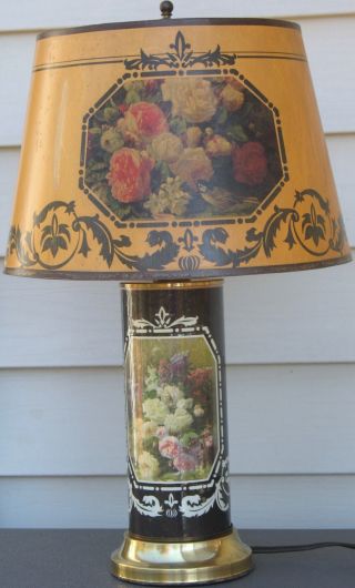 Antique 1940 ' S Arts & Crafts Vintage~electric Table Lamp~ Parchment Shade photo