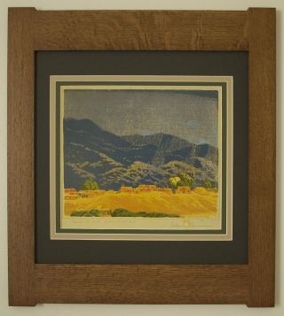 Mission Style Gustave Baumann Arts & Crafts Framed Print - Rain In The Mountains photo