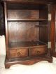 Antique Oak Wall Cabinet Smoking Pipe Tobacco Cupboard With Key Locking Arts & Crafts Movement photo 1
