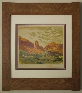 Mission Style Gustave Baumann Arts & Crafts Framed Print - Malapai photo