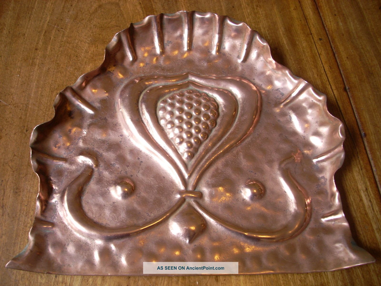 Arts & Crafts C.  1890 Solid Copper Hand Patterned Crumb - Display Tray Arts & Crafts Movement photo