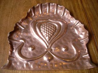 Arts & Crafts C.  1890 Solid Copper Hand Patterned Crumb - Display Tray photo