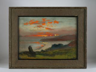 Early California Impressionist Oil Painting By Manuel Valencia / Pacific Sunset photo