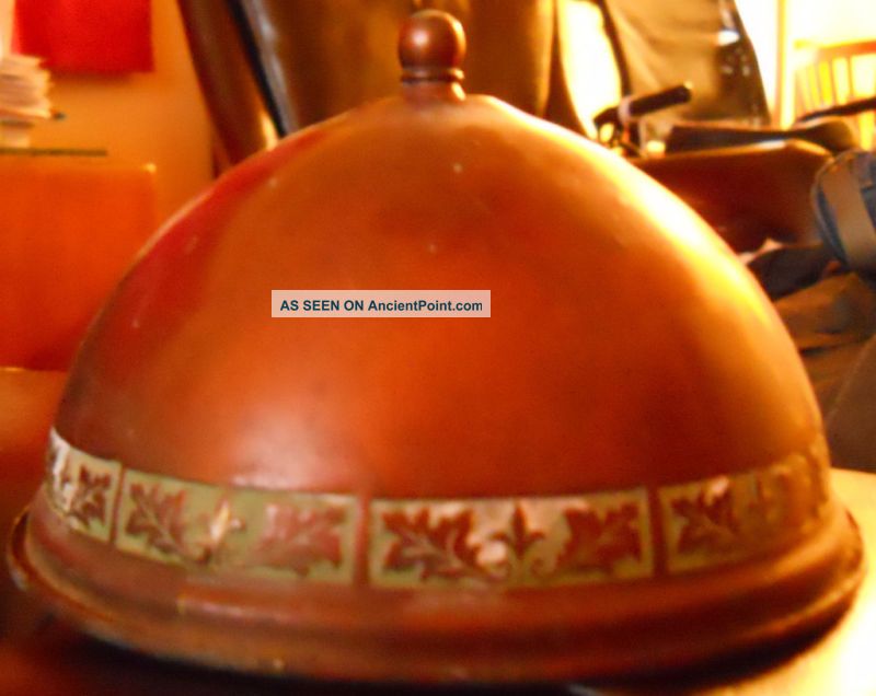 Rare Antique Arts & Crafts Mission Copper Lampshade Shade Clips On Lightbulb Arts & Crafts Movement photo