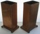 Outstanding Arts Crafts Mission Copper Vase Pair Signed Huber Rare Matching Set Arts & Crafts Movement photo 5