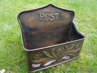 Arts And Crafts Style Copper Post Box Wall Tidy photo