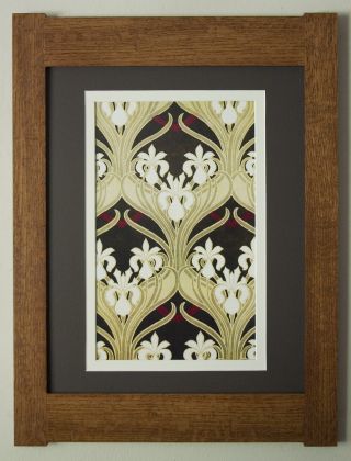 Mission Style Quartersawn Oak Arts & Crafts Framed Print - Nouveau Lillies Ii photo