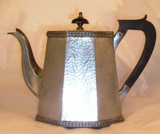 Vintage Sheffield Hammered Pewter Arts And Crafts Teapot C31 photo