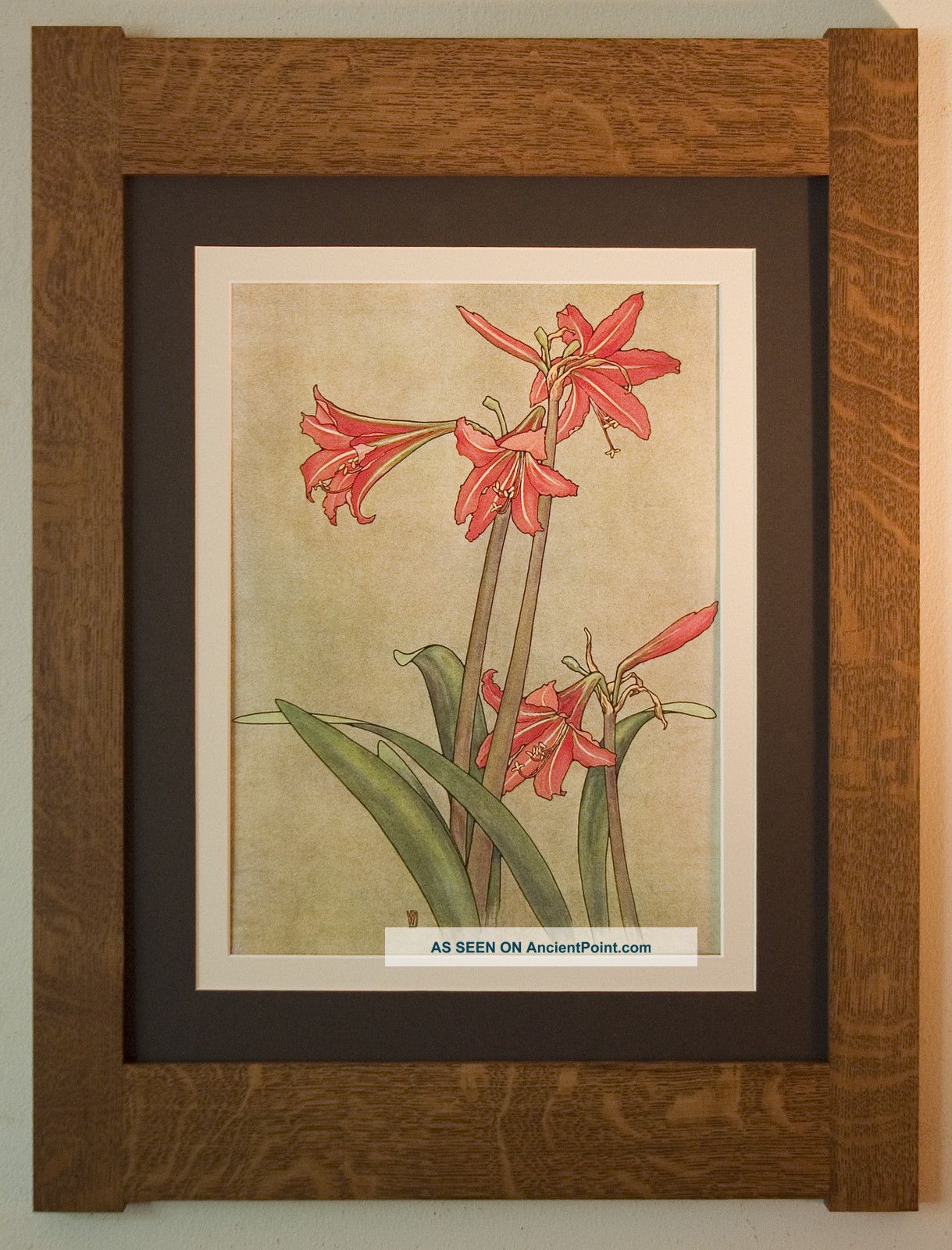 Mission Style Bungalow Quartersawn Oak Arts & Crafts Framed Print - Dark Amarylis Arts & Crafts Movement photo