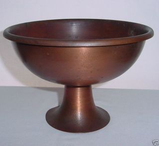 Signed Roycroft Arts And Crafts Rich Patina Mission Copper Footed Bowl Aesthetic photo