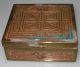 Lovely Small Arts & Crafts Box Copper Brass Wood Hand Made With Wear & Verdigris Arts & Crafts Movement photo 1
