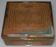 Lovely Small Arts & Crafts Box Copper Brass Wood Hand Made With Wear & Verdigris Arts & Crafts Movement photo 2