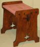 Antique Mission Oak Stool Bench Seat Stand Needlepoint Arts & Crafts Movement photo 5