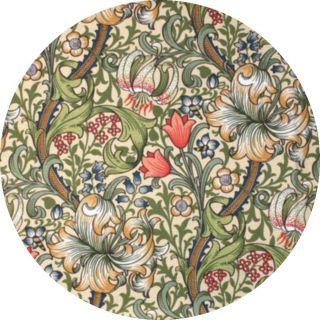 William Morris Golden Lily Design Round Wooden Quality Coaster photo