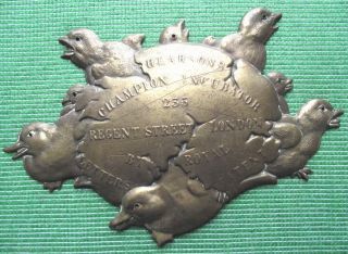 Vintage Arts Crafts Pearsons Egg Incubator Repousse Brass Plaque Easter Present photo