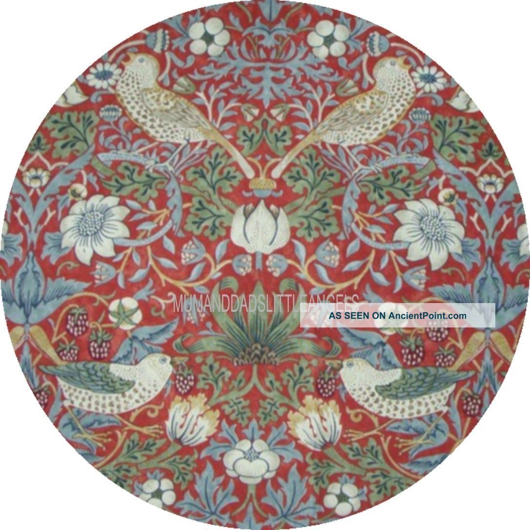 William Morris Strawberry Thief Design Wooden Quality Round Coaster D Arts & Crafts Movement photo