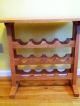 Red Oak Trestle Table With Wine Rack Base,  Custom Made Arts & Crafts Movement photo 1