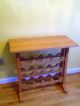Red Oak Trestle Table With Wine Rack Base,  Custom Made Arts & Crafts Movement photo 4