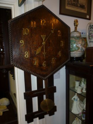 Very Unusual Arts And Crafts Period Wall Clock photo