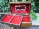 Primitive Turned Wood Compartment Chest Box Brass Inlaid Trinket Scholar Boxes photo 3
