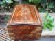 Primitive Turned Wood Compartment Chest Box Brass Inlaid Trinket Scholar Boxes photo 7
