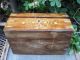 Primitive Turned Wood Compartment Chest Box Brass Inlaid Trinket Scholar Boxes photo 8