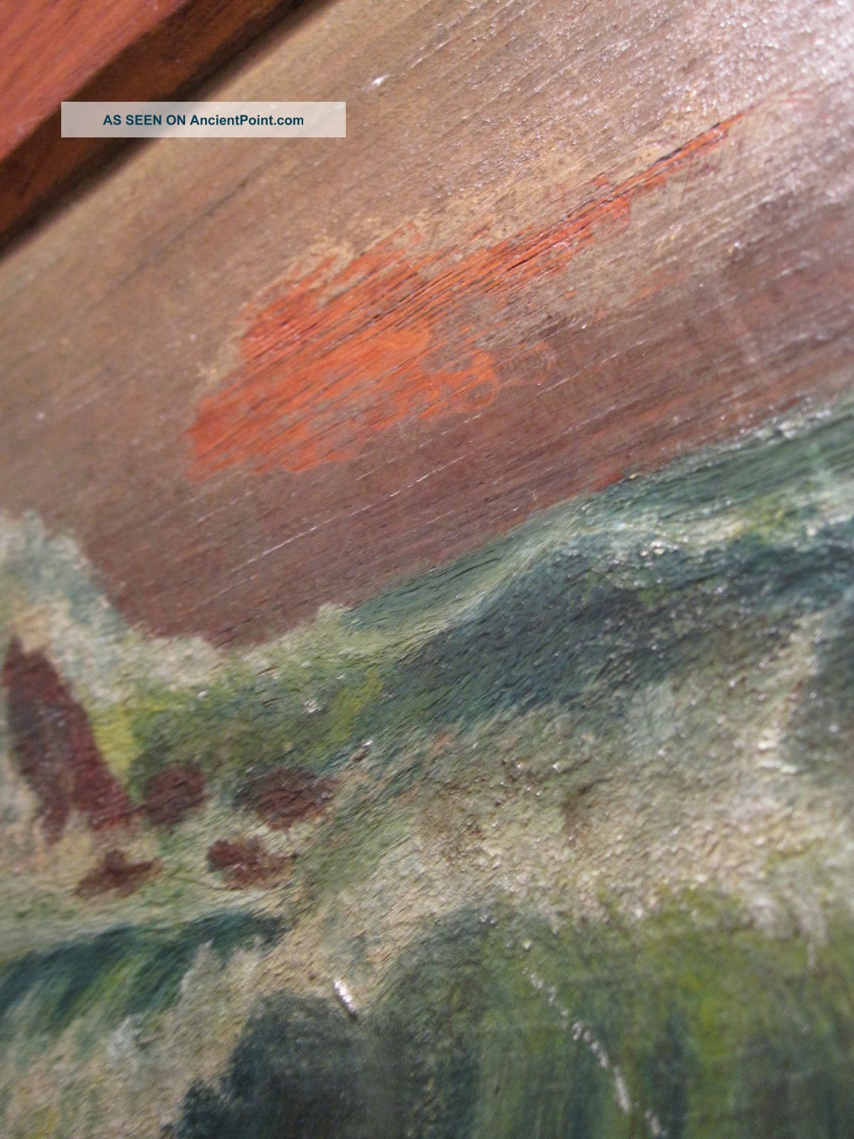 American Seascape Waves Oil On Wood Board Special Frame Fine Painting