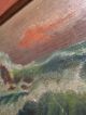 Antique American Seascape Waves Oil On Wood Board Special Frame Fine Painting Arts & Crafts Movement photo 4