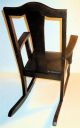 Arts & Crafts Or Mission Style Childs Antique Wood Rocking Chair W/leather Seat 1900-1950 photo 3