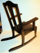 Arts & Crafts Or Mission Style Childs Antique Wood Rocking Chair W/leather Seat 1900-1950 photo 4