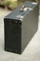 Antique Black Paper Board W/ Wood Handle Carry On Luggage Suitcase 1920 - 1930 ' S Arts & Crafts Movement photo 2