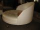 Vintage White Round Vinyl Tufted Chair & Ottoman~retro~eames Era~mid Century Mid-Century Modernism photo 2