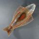Vintage Signed Maurice Heaton Enameled Glass Fish Platter Mid-Century Modernism photo 1