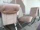Glam 1970s Milo Baughman Era Chrome X Base Set 6 Dining Chairs Midcentury Mid-Century Modernism photo 3
