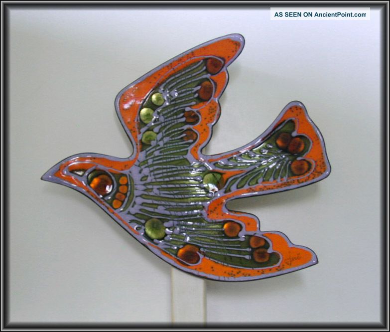 Signed Jere Mid Century Modern Enamel Metal Wall Sculpture Dove ~bird Flight Art Mid-Century Modernism photo