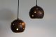 1960`s Set Bronze Glass Lights Globes Raak Mid Century Modern Eames Era Lamps photo 4