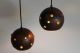 1960`s Set Bronze Glass Lights Globes Raak Mid Century Modern Eames Era Lamps photo 6