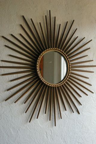 ✳ Vintage Sunburst Starburst Mirror Chaty Vallauris Modernist 1950s 1960s Retro photo