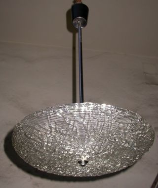 Vintage J.  T Kalmar Ice Glass Lamp 60 Massive Chandelier Dm 15,  5 